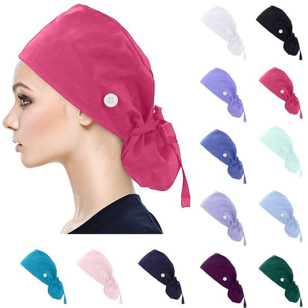 work hat women men solid color scrub cap with buttons bouffant hat with sweatband summer women beach gorros mujer
work hat women men solid color scrub cap with buttons bouffant hat with sweatband summer women beach gorros mujer