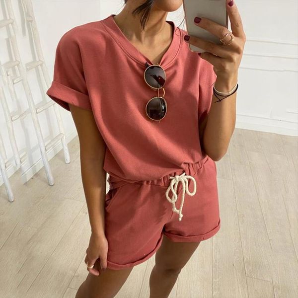 casual two piece suit womens tracksuits summer elastic waist solid color leisure pajamas women o neck 2 sets outfits, Gray
casual two piece suit womens tracksuits summer elastic waist solid color leisure pajamas women o neck 2 sets outfits, Gray