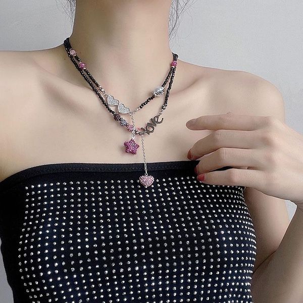 pendant necklaces origin summer double-layer letter star necklace for women love heart beaded asymmetry rhinestone metal jewelry, Silver
pendant necklaces origin summer double-layer letter star necklace for women love heart beaded asymmetry rhinestone metal jewelry, Silver