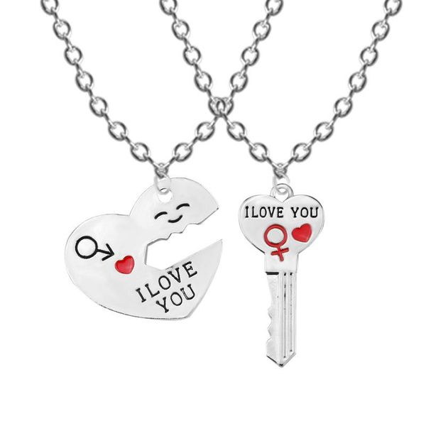 pendant necklaces romantic love key heart for womens men lovers' couple jewelry broken necklace valentine gift dropship, Silver
pendant necklaces romantic love key heart for womens men lovers' couple jewelry broken necklace valentine gift dropship, Silver