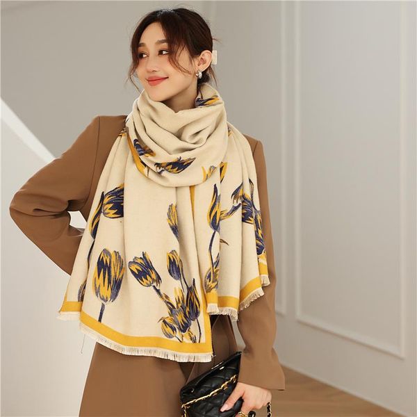 scarves elegant floral winter cashmere scarf for women pashmina shawls wraps lady foulard soft thick warm blanket stoles 2021, Blue;gray
scarves elegant floral winter cashmere scarf for women pashmina shawls wraps lady foulard soft thick warm blanket stoles 2021, Blue;gray