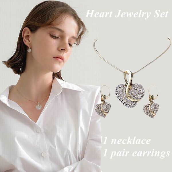 earrings & necklace earings fashion women dress heart jewelry accessories fine vintage crystal bridal sets, Silver
earrings & necklace earings fashion women dress heart jewelry accessories fine vintage crystal bridal sets, Silver