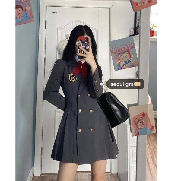 casual dresses pleated suit dress women autumn korean college style age reduction high waist slim long sleeve japenese cute female, Black;gray
casual dresses pleated suit dress women autumn korean college style age reduction high waist slim long sleeve japenese cute female, Black;gray