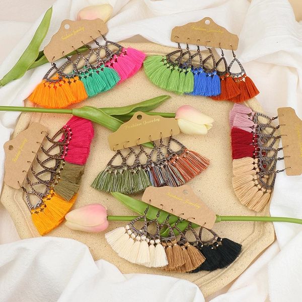 bohemia big tassel earring sets vintage ethnic multicolor long fanshaped fringe dangle earrings for women statement jewelry gifts, Silver
bohemia big tassel earring sets vintage ethnic multicolor long fanshaped fringe dangle earrings for women statement jewelry gifts, Silver