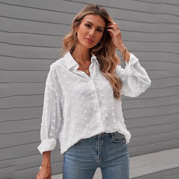 women's blouses & shirts ardm elegant dot loose white femme long sleeve vintage casual chiffon shirt women 2021
women's blouses & shirts ardm elegant dot loose white femme long sleeve vintage casual chiffon shirt women 2021