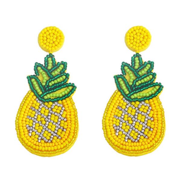 hoop & huggie flola big pineapple earrings for women handmade beaded drop beads bohemian jewelry gift ersx35, Golden;silver 
hoop & huggie flola big pineapple earrings for women handmade beaded drop beads bohemian jewelry gift ersx35, Golden;silver