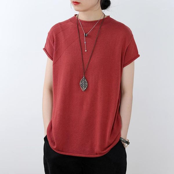 blouse women summer ramie o-neck pullover short-sleeved solid color female knitted clothes loose plus-size slimming thin women's, White
blouse women summer ramie o-neck pullover short-sleeved solid color female knitted clothes loose plus-size slimming thin women's, White
