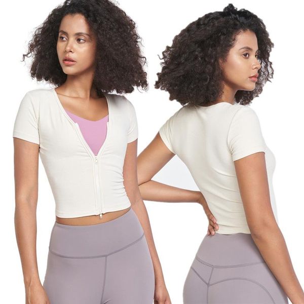 yoga outfit ua_rock summer double zipper women sport jacket elastic slim easy to put on and take off quick-drying short-sleeve t-shirt
yoga outfit ua_rock summer double zipper women sport jacket elastic slim easy to put on and take off quick-drying short-sleeve t-shirt