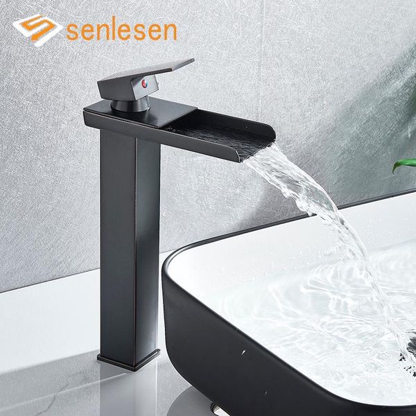 senlesen basin faucet black bathroom waterfall mixer tap deck mounted basin sink faucet and cold water
senlesen basin faucet black bathroom waterfall mixer tap deck mounted basin sink faucet and cold water