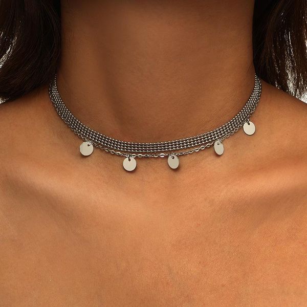 chokers fashion jewelry trendy double layer round alloy sequins necklace 2 layers bohemia bead chain women necklaces, Golden;silver
chokers fashion jewelry trendy double layer round alloy sequins necklace 2 layers bohemia bead chain women necklaces, Golden;silver