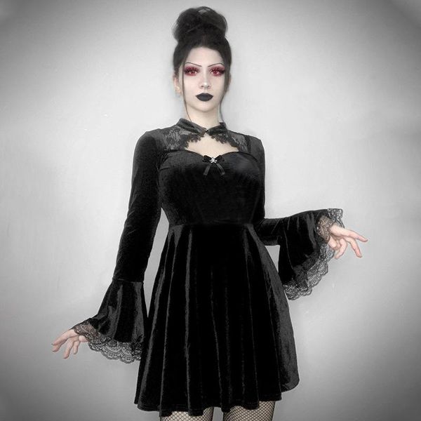 casual dresses 2021 fashion hollow out patchwork lace long sleeve dress flare pullover gothic velvet women high waist, Black;gray
casual dresses 2021 fashion hollow out patchwork lace long sleeve dress flare pullover gothic velvet women high waist, Black;gray