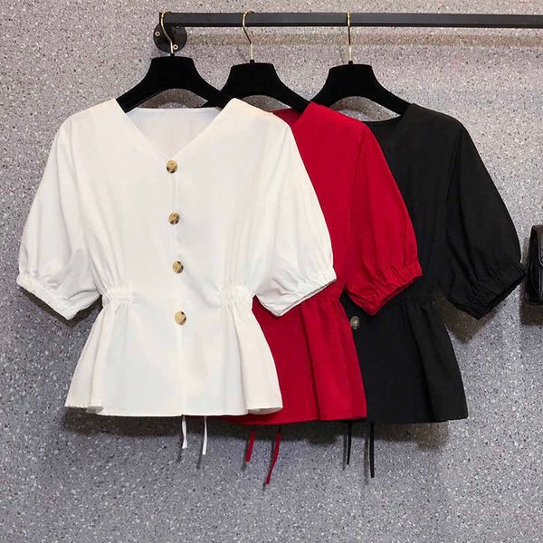 summer fashion button blouse pullover ladies v-neck tee female women's short sleeve shirt blusas femininas clothing 210604, White
summer fashion button blouse pullover ladies v-neck tee female women's short sleeve shirt blusas femininas clothing 210604, White