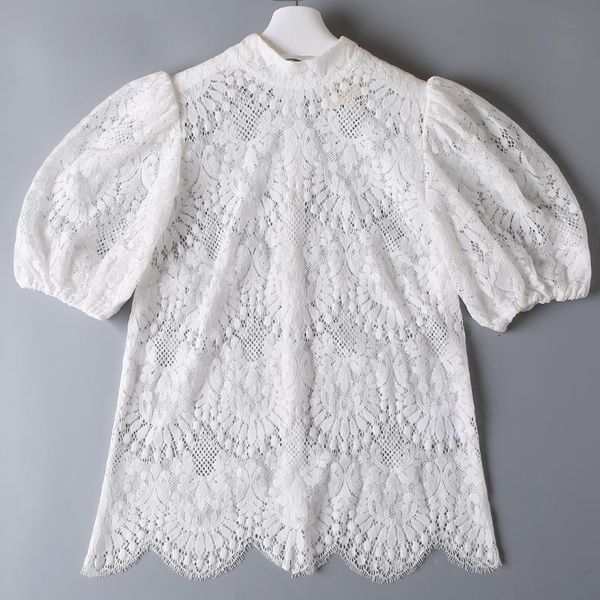 women's blouses & shirts 2021 women fashion short-sleeved lace hollow half high neck 0717, White
women's blouses & shirts 2021 women fashion short-sleeved lace hollow half high neck 0717, White