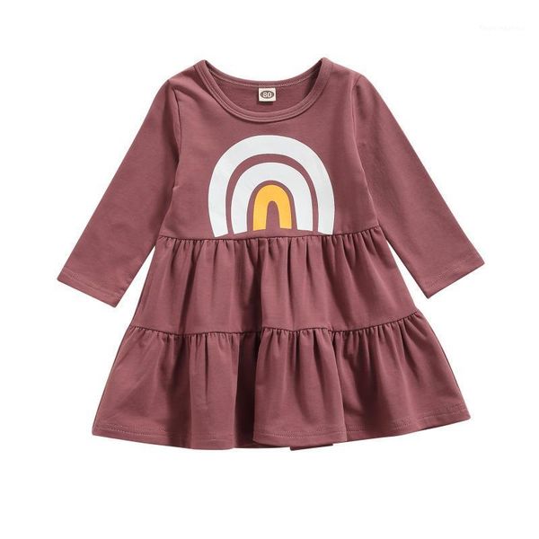 girl's dresses 1-6years casual kids baby girl rainbow print dress fall spring infant long sleeve round collar ruffles a-line1, Red;yellow
girl's dresses 1-6years casual kids baby girl rainbow print dress fall spring infant long sleeve round collar ruffles a-line1, Red;yellow
