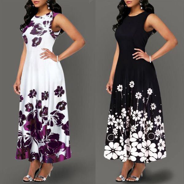 summer spring floral printed women dresses long vintage tunic sleeveless party, Black;gray
summer spring floral printed women dresses long vintage tunic sleeveless party, Black;gray