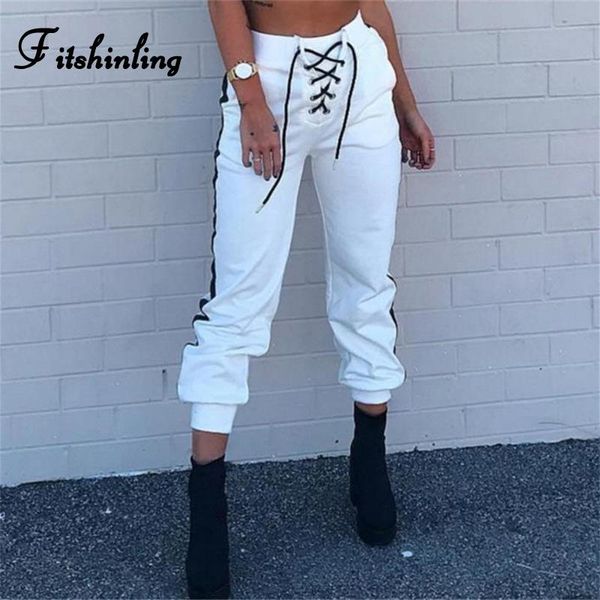women's pants & capris fitshinling lace up white women clothing 2021 side stripe slim jogger casual athleisure high waist trousers fema, Black;white
women's pants & capris fitshinling lace up white women clothing 2021 side stripe slim jogger casual athleisure high waist trousers fema, Black;white