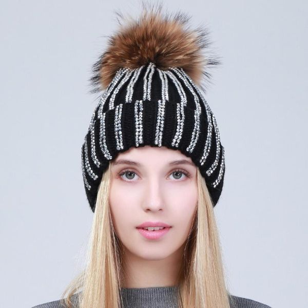 beanie/skull caps geebro women's rhinestones beanie hat with raccoon fur pompom ladies fashion warm acrylic knitted beanies thicken sku, Blue;gray
beanie/skull caps geebro women's rhinestones beanie hat with raccoon fur pompom ladies fashion warm acrylic knitted beanies thicken sku, Blue;gray
