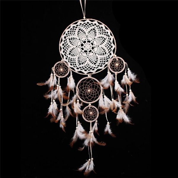 1pc five ring feather dream catcher holiday gifts home ornaments beige lace flower wind chimes decoration for home
1pc five ring feather dream catcher holiday gifts home ornaments beige lace flower wind chimes decoration for home