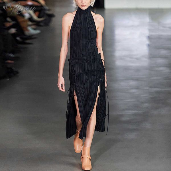 summer dress women elegant white black women's stand collar high waist tassel halter party vestido 210527, Black;gray
summer dress women elegant white black women's stand collar high waist tassel halter party vestido 210527, Black;gray