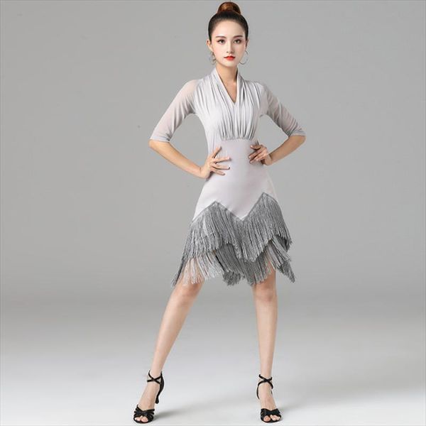 stage wear spring autumn latin costumes women performance dance clothing v-neck mid-length sleeve dress tassel tunic, Black;red
stage wear spring autumn latin costumes women performance dance clothing v-neck mid-length sleeve dress tassel tunic, Black;red