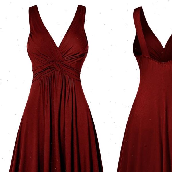 45 dress women plus size deep v neck dresses retro sling pleated slim dress flare party dress vestidos, Black;gray
45 dress women plus size deep v neck dresses retro sling pleated slim dress flare party dress vestidos, Black;gray