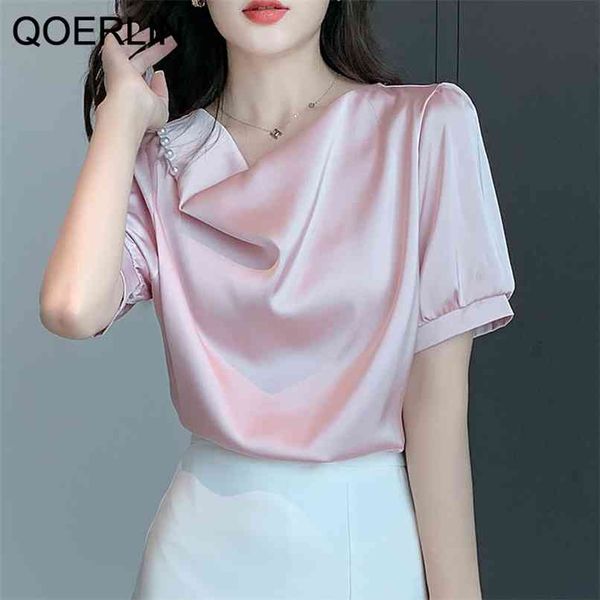 pile collar beading ladies shirts korean elegant chiffon shirt loose slim blouse women short sleeve summer 210601, White
pile collar beading ladies shirts korean elegant chiffon shirt loose slim blouse women short sleeve summer 210601, White