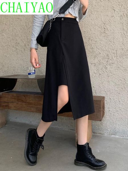 women's shorts summer high waist slim a-line irregular skirt women 2021 spring split suit mid length, White;black
women's shorts summer high waist slim a-line irregular skirt women 2021 spring split suit mid length, White;black