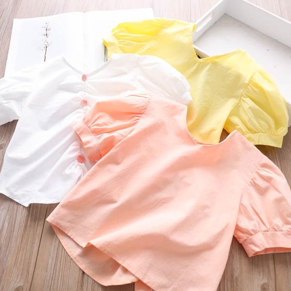 2021 summer girls v-neck back button-up shirt wholesale children's clothing, White;black
2021 summer girls v-neck back button-up shirt wholesale children's clothing, White;black