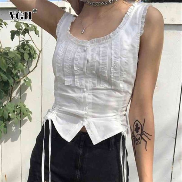 white casual vests for women square collar sleeveless drawstring korean slim tank female summer fashion clothes stylish 210531
white casual vests for women square collar sleeveless drawstring korean slim tank female summer fashion clothes stylish 210531