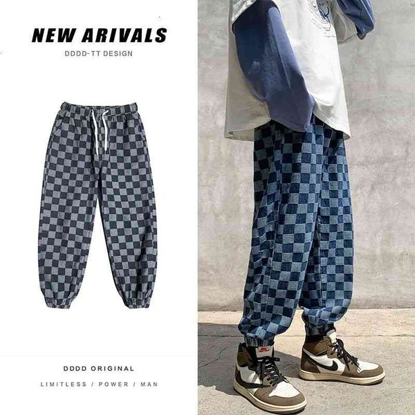 men's jeans drawstring plaid fashion retro harajuku men streetwear loose hip-hop straight-leg denim trousers mens s-3xl wuaw, Blue
men's jeans drawstring plaid fashion retro harajuku men streetwear loose hip-hop straight-leg denim trousers mens s-3xl wuaw, Blue