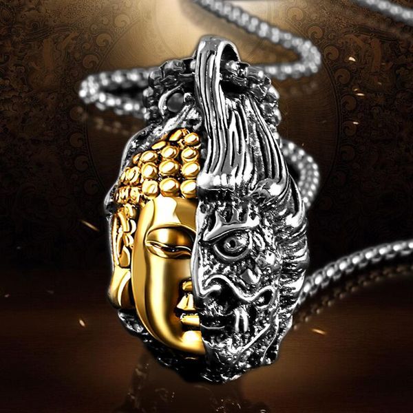 chains good and evil buddha silver necklace men's tide brand wild demon pendant personality hip hop simple
chains good and evil buddha silver necklace men's tide brand wild demon pendant personality hip hop simple