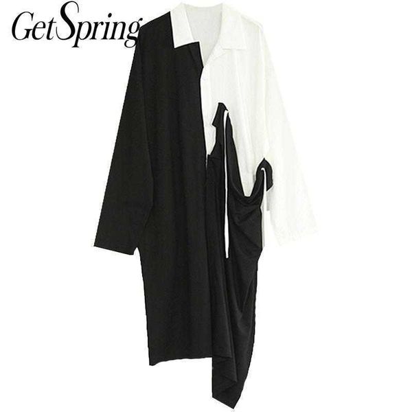 getspring women blouse color matching shirt lace up split ladies loose long irregular s blouses spring 210601, White
getspring women blouse color matching shirt lace up split ladies loose long irregular s blouses spring 210601, White