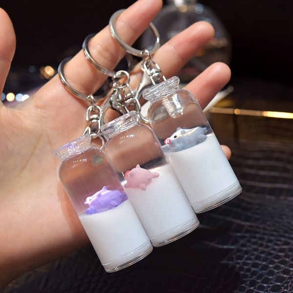 2021 fashion keychain floating milk pig quicksand key chain liquid oil acrylic pendant small activity practical gift, Silver
2021 fashion keychain floating milk pig quicksand key chain liquid oil acrylic pendant small activity practical gift, Silver