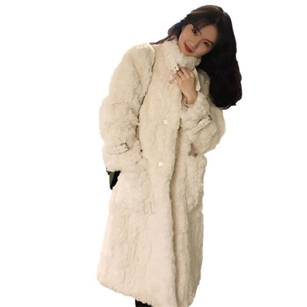 women's fur & faux shaggy jacket coat women thick warm winter korean outerwear stand collar long female big pocket overcoat, Black
women's fur & faux shaggy jacket coat women thick warm winter korean outerwear stand collar long female big pocket overcoat, Black