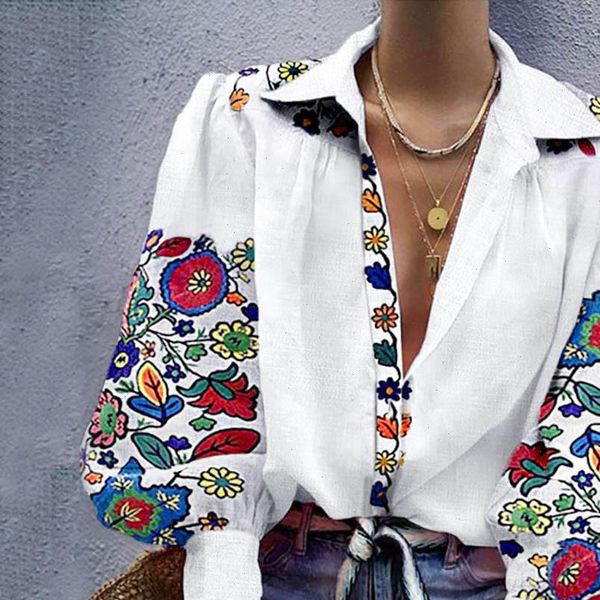tunic women blouse womens fashion embroidery feminina blouse long sleeve v collar button shirt casual top, White
tunic women blouse womens fashion embroidery feminina blouse long sleeve v collar button shirt casual top, White