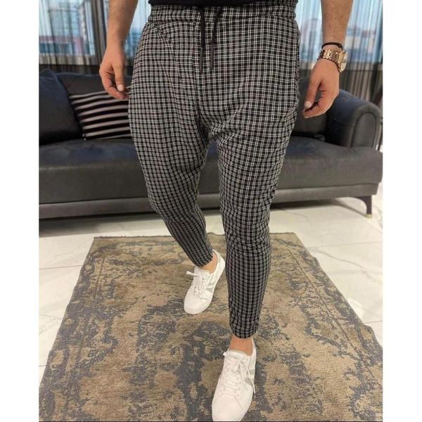 men's pants small plaid tie rope casual trousers four seasons fashion daily slim pencil, Black
men's pants small plaid tie rope casual trousers four seasons fashion daily slim pencil, Black