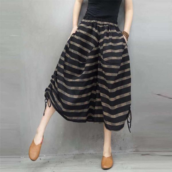 women's pants & capris summer style literary retro loose large size thin cotton and linen cropped trousers elastic waist wild fashion w, Black;white
women's pants & capris summer style literary retro loose large size thin cotton and linen cropped trousers elastic waist wild fashion w, Black;white