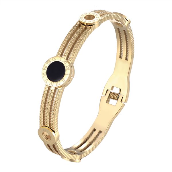 stainless steel women's bracelet, 5 roman digital pinion, fashion brand, friends jewelry, gifts, Black
stainless steel women's bracelet, 5 roman digital pinion, fashion brand, friends jewelry, gifts, Black