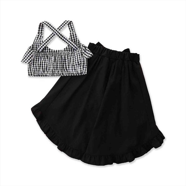 summer kids baby girls set fashion plaid cropped and solid color short skirt clothes, White
summer kids baby girls set fashion plaid cropped and solid color short skirt clothes, White