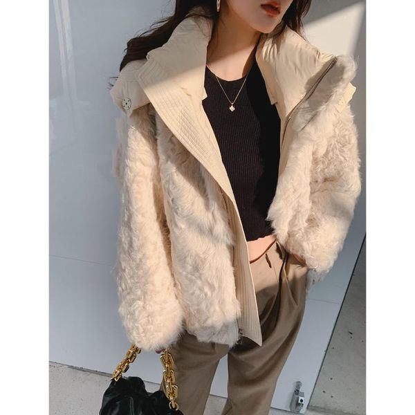 women's fur & faux oftbuy real natural sheep down jacket women coat turn-down collar hooded double-faced 90% white duck winter outerwea, Black
women's fur & faux oftbuy real natural sheep down jacket women coat turn-down collar hooded double-faced 90% white duck winter outerwea, Black