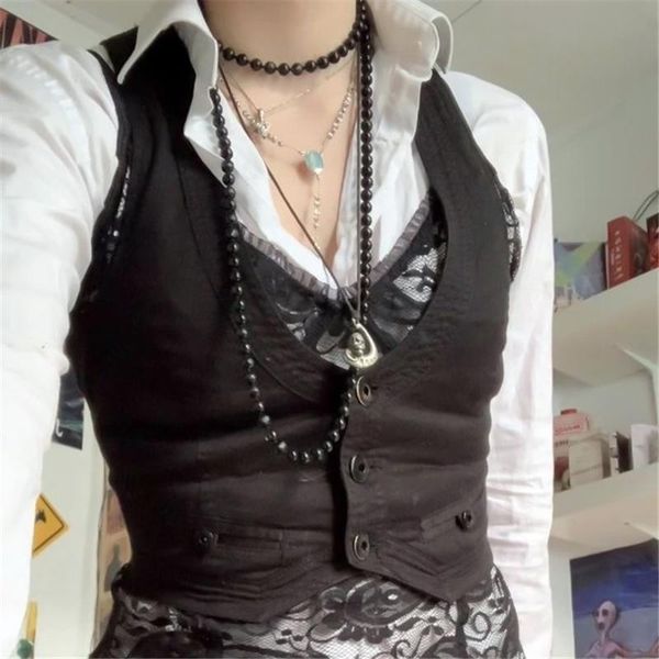 women's tanks & camis gothic y2k vintage black jacket vest women aesthetic fairycore grunge sleeveless button crop tank harajuku v-nec, White
women's tanks & camis gothic y2k vintage black jacket vest women aesthetic fairycore grunge sleeveless button crop tank harajuku v-nec, White