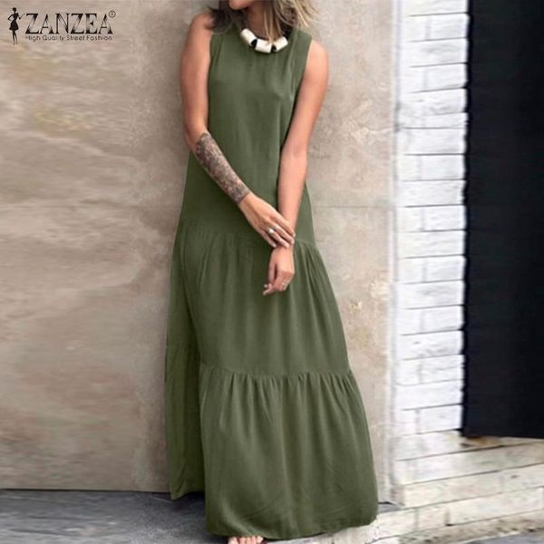 casual dresses zanzea women sleeveless maxi long dress summer sundress o neck ruffles holiday vestidos kaftan femme sarafans plus size, Black;gray
casual dresses zanzea women sleeveless maxi long dress summer sundress o neck ruffles holiday vestidos kaftan femme sarafans plus size, Black;gray