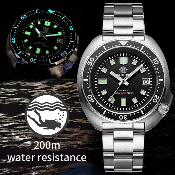 waterproof automatic watch men sapphire crystal stainless steel nh35 automatic mechanical mens watch 1970 abalone dive watchg, Slivery;brown
waterproof automatic watch men sapphire crystal stainless steel nh35 automatic mechanical mens watch 1970 abalone dive watchg, Slivery;brown