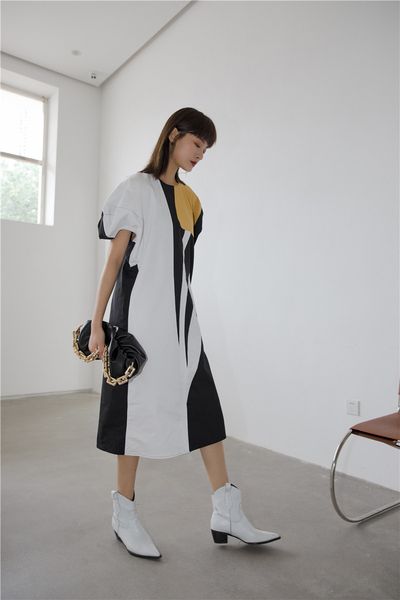 2021 new tulip color block straight long women short summer sleeve midi fashion designer clothing j1bf, Black;gray
2021 new tulip color block straight long women short summer sleeve midi fashion designer clothing j1bf, Black;gray
