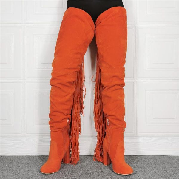 boots unique tassels women bright orange long fringes chunky heels women's big feet fit over knee shoes custom, Black
boots unique tassels women bright orange long fringes chunky heels women's big feet fit over knee shoes custom, Black