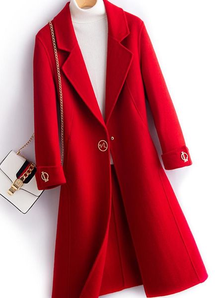 women's wool & blends 2021 pure double-sided coat long slim shows high size and thin, Black
women's wool & blends 2021 pure double-sided coat long slim shows high size and thin, Black