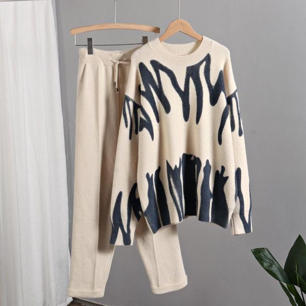 women's two piece pants 2021 tie dye winter knit set women harem pant suits oversized loose sweaters jogging knitted tracksuit outfits, White
women's two piece pants 2021 tie dye winter knit set women harem pant suits oversized loose sweaters jogging knitted tracksuit outfits, White