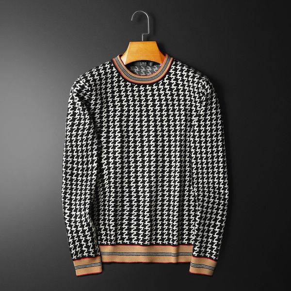 2021 famous men's clothing pullover small collar sweater winter autumn and winter clothing knit thick long-sleeved color-blocking, White;black
2021 famous men's clothing pullover small collar sweater winter autumn and winter clothing knit thick long-sleeved color-blocking, White;black