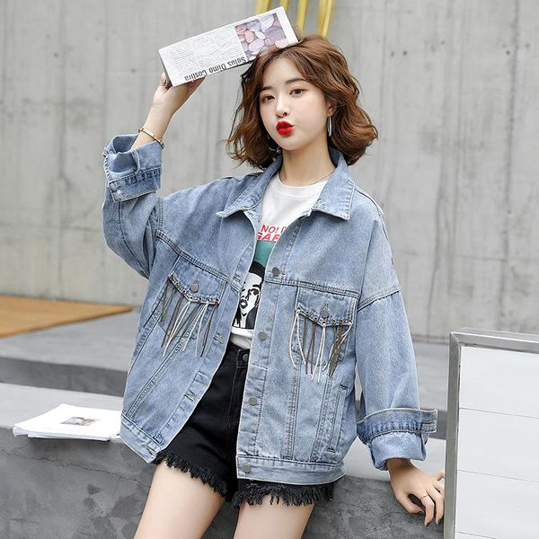 spring and autumn tassel pocket jean jacket women casual turn-down collar batwing sleeve denim coat loose oversize bomber jacket, Black;brown
spring and autumn tassel pocket jean jacket women casual turn-down collar batwing sleeve denim coat loose oversize bomber jacket, Black;brown