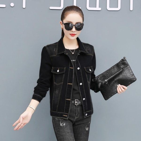 women's jackets black denim jacket women 2021 loose spring retro all-match korean, Black;brown
women's jackets black denim jacket women 2021 loose spring retro all-match korean, Black;brown